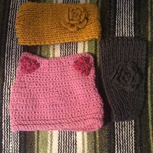 Knitted head bands and beanie